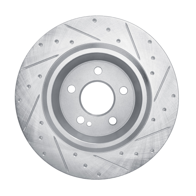 Mercedes-Benz EQB 300 Brake Rotor (1) - Rear Left - R1 Concepts - Drilled & Slotted - Silver - `20-`25